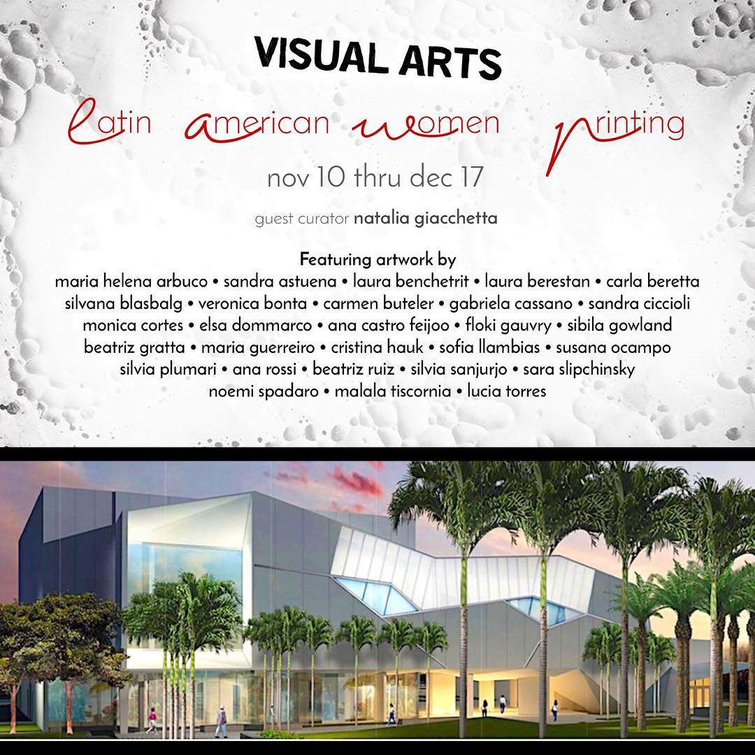 «Latinamerican women printing» en el Centro Cultural de Pompano Beach, 2017