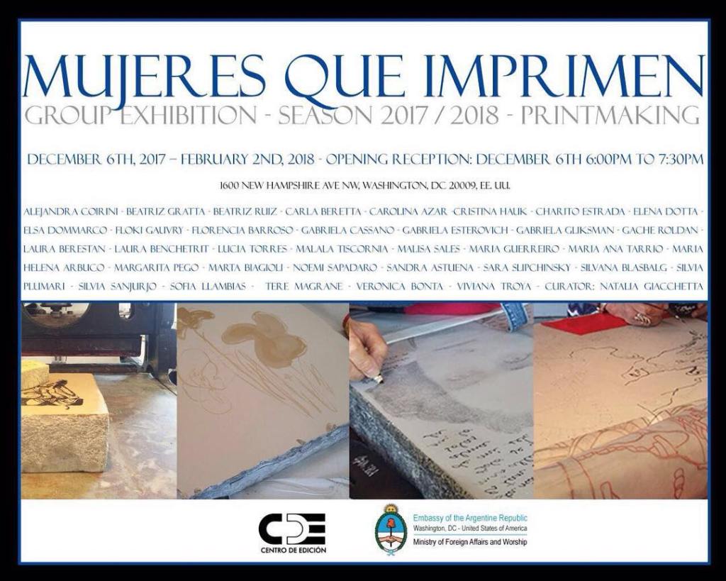 «Mujeres que imprimen» en la Embajada de la República Argentina, en Washington, Estados Unidos, 2017