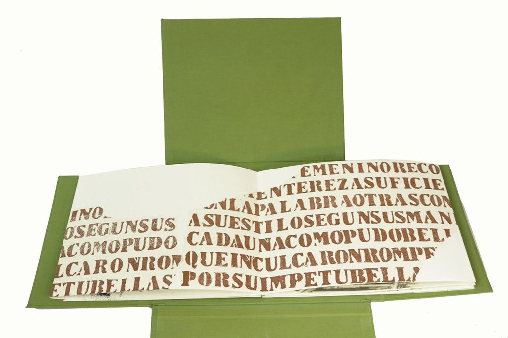 LUCIA TORRES «Resiliencia» – Libro de Artista – Litografía, Xilografía, Impresión Digital – Ejemplar Único – 22x17,5x2cm – Año 2018