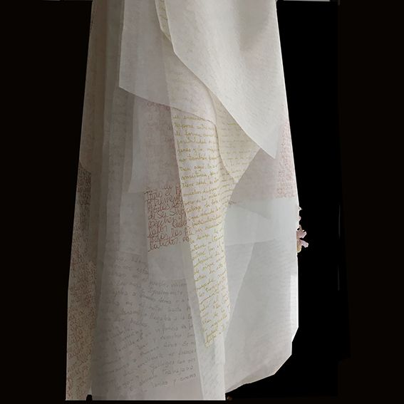 LUCIA TORRES «Piel de Papel» Papel Rayón, papel de seda, tintas de gel - Tamaño natural - Año 2017