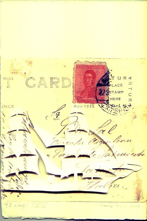 LUCIA TORRES «EL VIAJE» LXIII - Transfer s/Velin Arches creme 250grs 1/1 - 28x19cm en marco 40x30cm - Año 2007