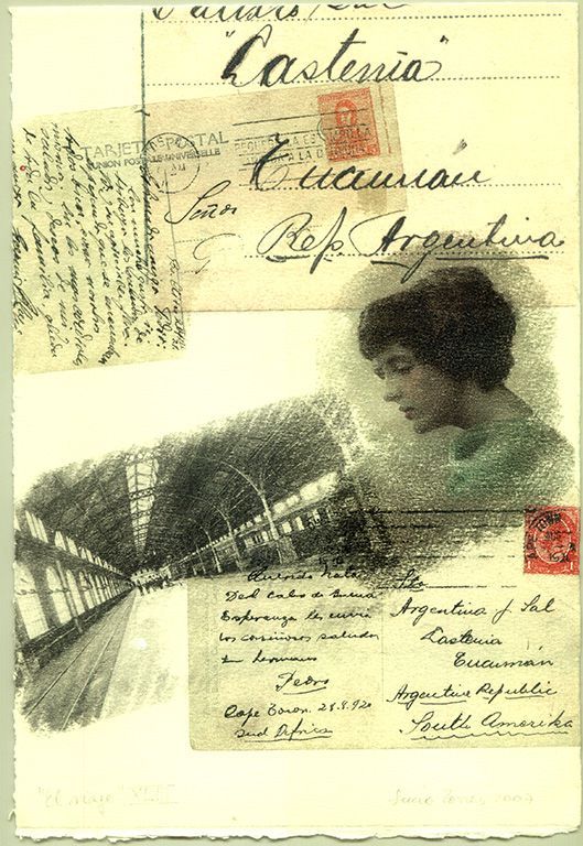 LUCIA TORRES «EL VIAJE» XLIII - Transfer s/Velin Arches creme 250grs 1/1 - 28x19cm en marco 40x30cm - Año 2007