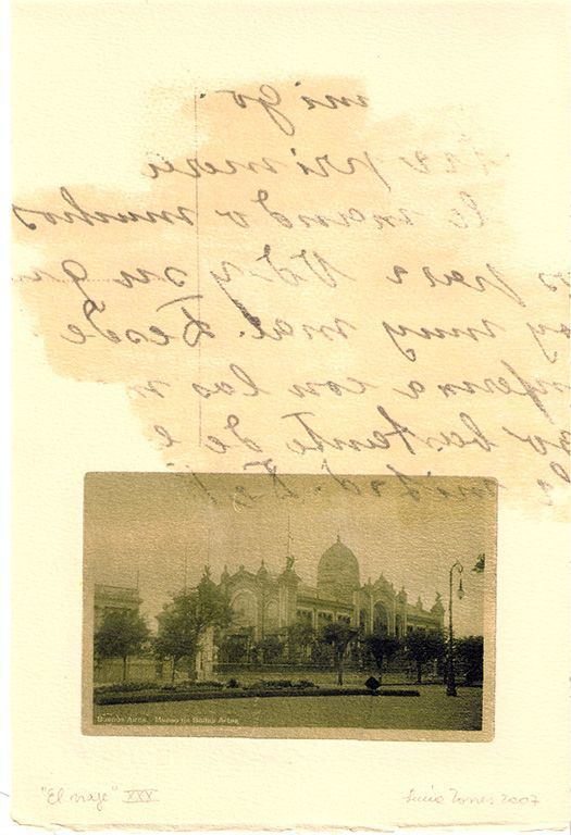 LUCIA TORRES «EL VIAJE» XXX - Transfer s/Velin Arches creme 250grs 1/1 - 28x19cm en marco 40x30cm - Año 2007