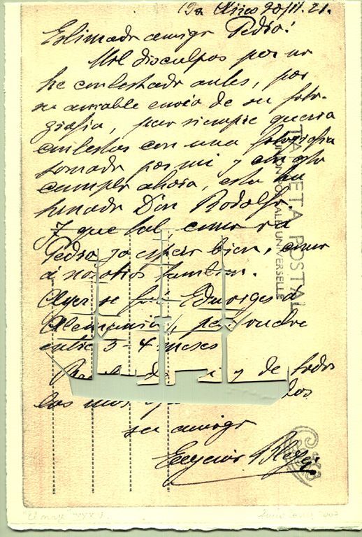 LUCIA TORRES «EL VIAJE» XXXIV - Transfer s/Velin Arches creme 250grs 1/1 - 28x19cm en marco 40x30cm - Año 2007