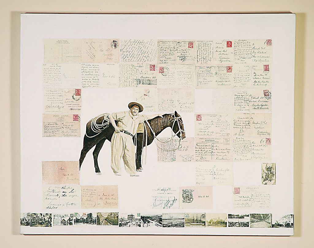 LUCIA TORRES «HISTORIAS DE FAMILIA» II - Oleo y Transfer sobre canvas 80x100cm - Año 2005