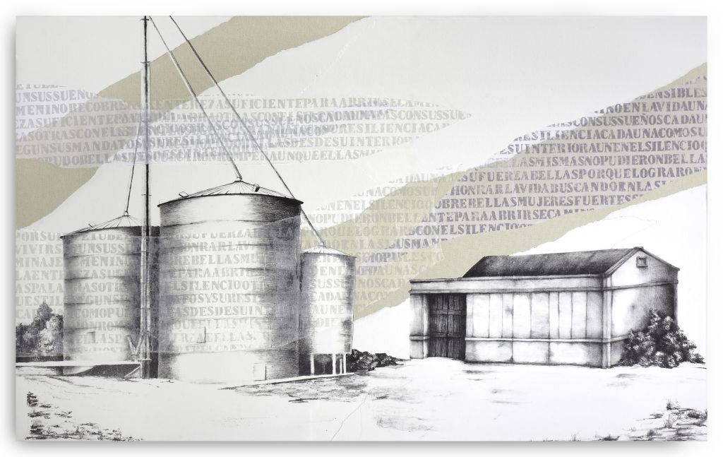 LUCÍA TORRES «MIGRANTE» Litografía, Xilografía 75x123cm - Año 2018 «TERCER PREMIO - 62 SALON DE ARTES PLÁSTICAS MANUEL BELGRANO»