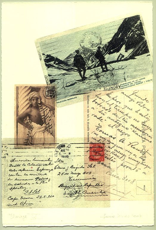 LUCIA TORRES «EL VIAJE» LI - Transfer s/Velin Arches creme 250grs 1/1 - 28x19cm en marco 40x30cm - Año 2007