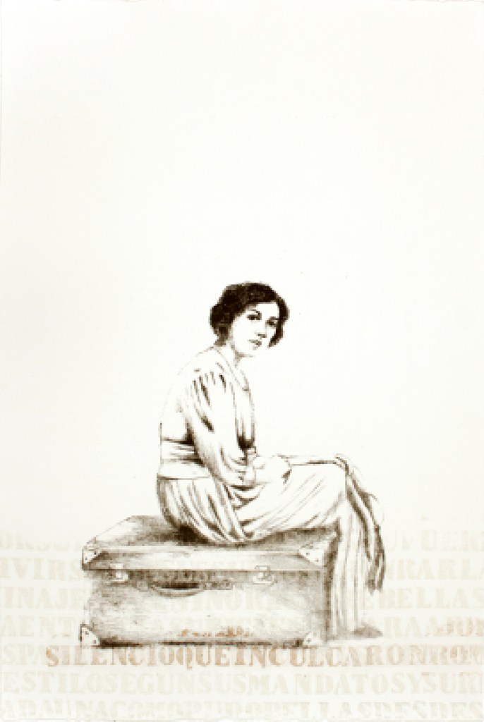 LUCIA TORRES «Migrante» 36 - Litografía, Xilografía, Poliester print 56x37,5cm - Año 2013