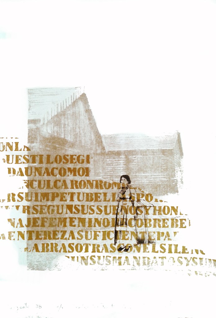 LUCIA TORRES «Migrante» 38 - Litografía, Xilografía 56x38cm - Año 2013