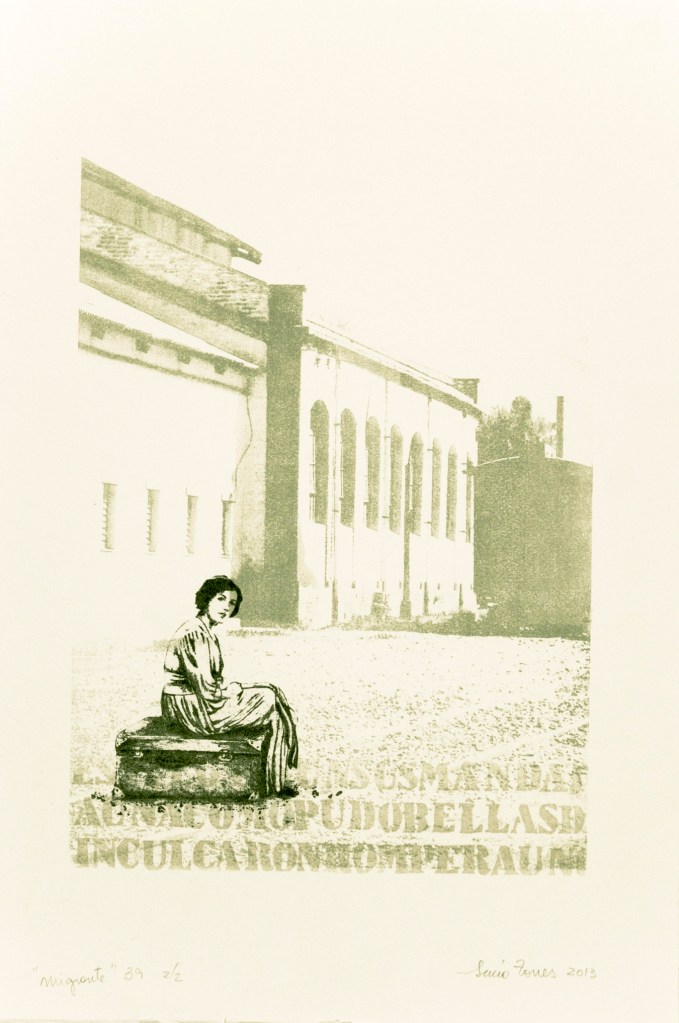 LUCIA TORRES «Migrante» 39 - Litografía, Poliester print, Xilografía 57x37,5cm - Año 2013