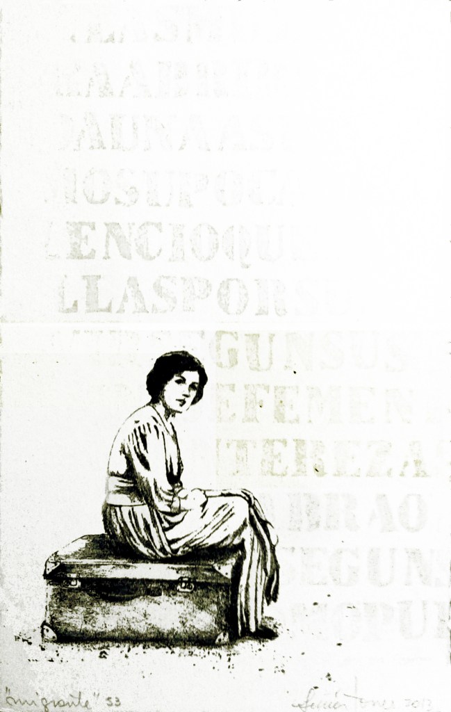 LUCIA TORRES «Migrante» 53 - Litografía en Poliester 30x19cm - Año 2013