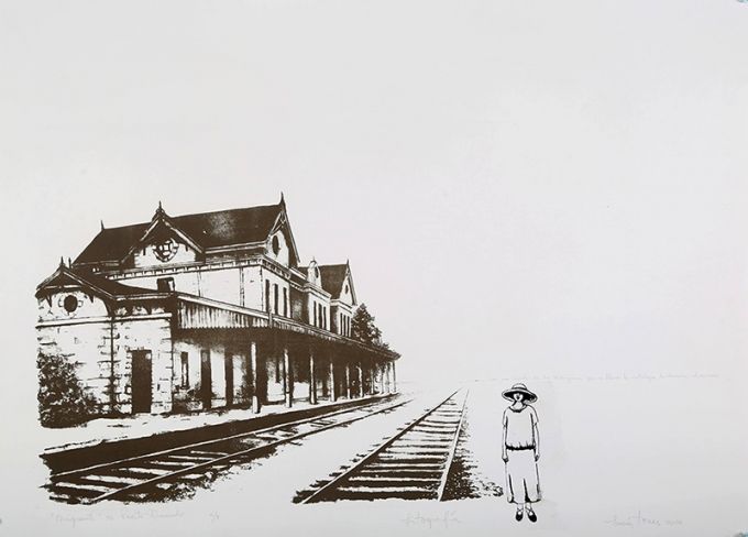 LUCIA TORRES «VII Salón Anual Nacional del Bicentenerio del Grabado» MENCIÓN EN GRABADO con «MIGRANTE» 92 - Litografía, 100x130cm, Año 2014 - Concordia, Año 2016