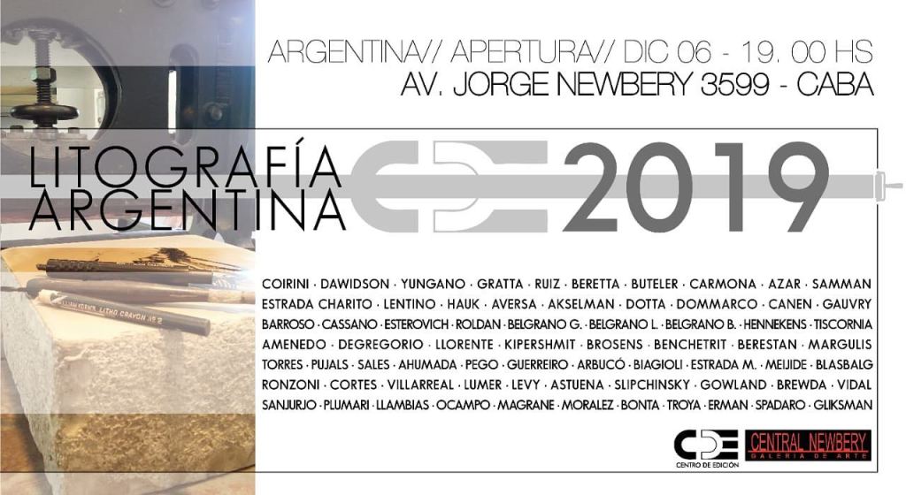 «LITOGRAFÍA ARGENTINA CDE 2019» Centro de Edición, Central Newbery Galería de Arte - Año 2019