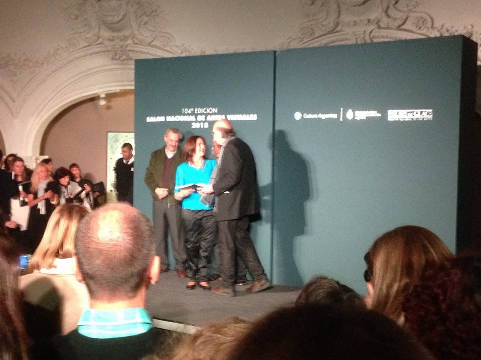 LUCIA TORRES «MENCIÓN» con la obra «Migrante 102» Estación Puerto Deseado - Litografía 680x477xm - Año 2014, «104 Edición SALON NACIONAL DE ARTES VISUALES 2015» en el Palais de Glace, Palacio Nacional de las Artes