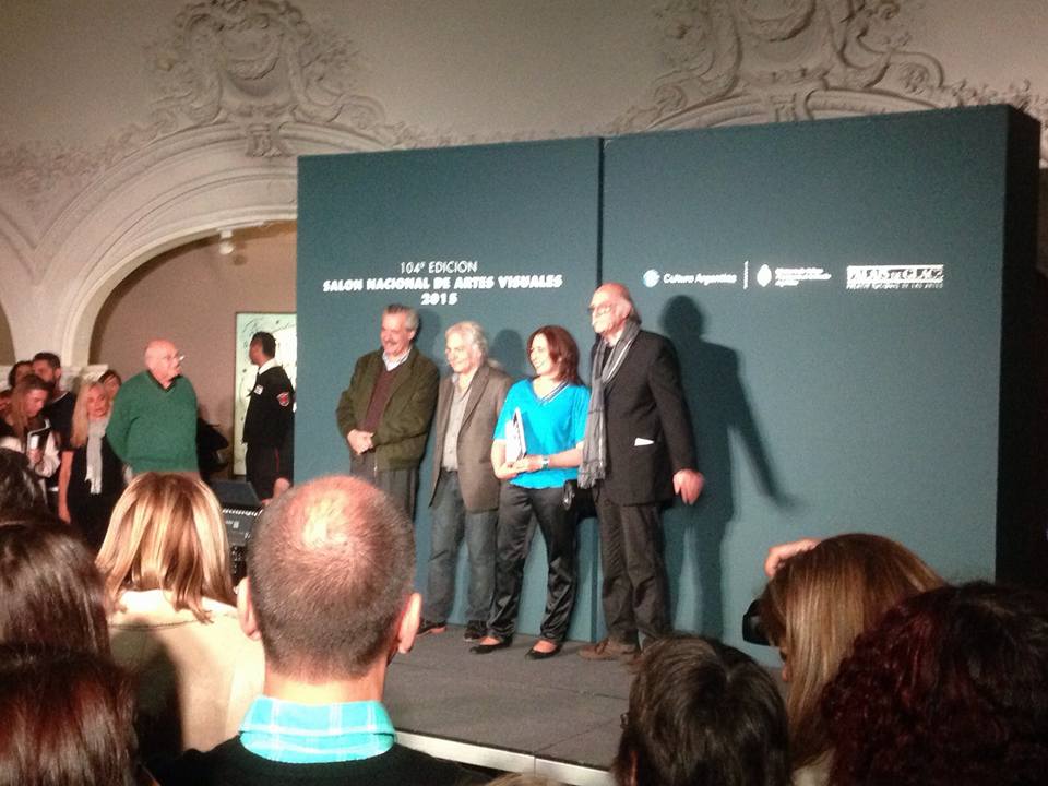 LUCIA TORRES «MENCIÓN» con la obra «Migrante 102» Estación Puerto Deseado - Litografía 680x477xm - Año 2014, «104 Edición SALON NACIONAL DE ARTES VISUALES 2015» en el Palais de Glace, Palacio Nacional de las Artes