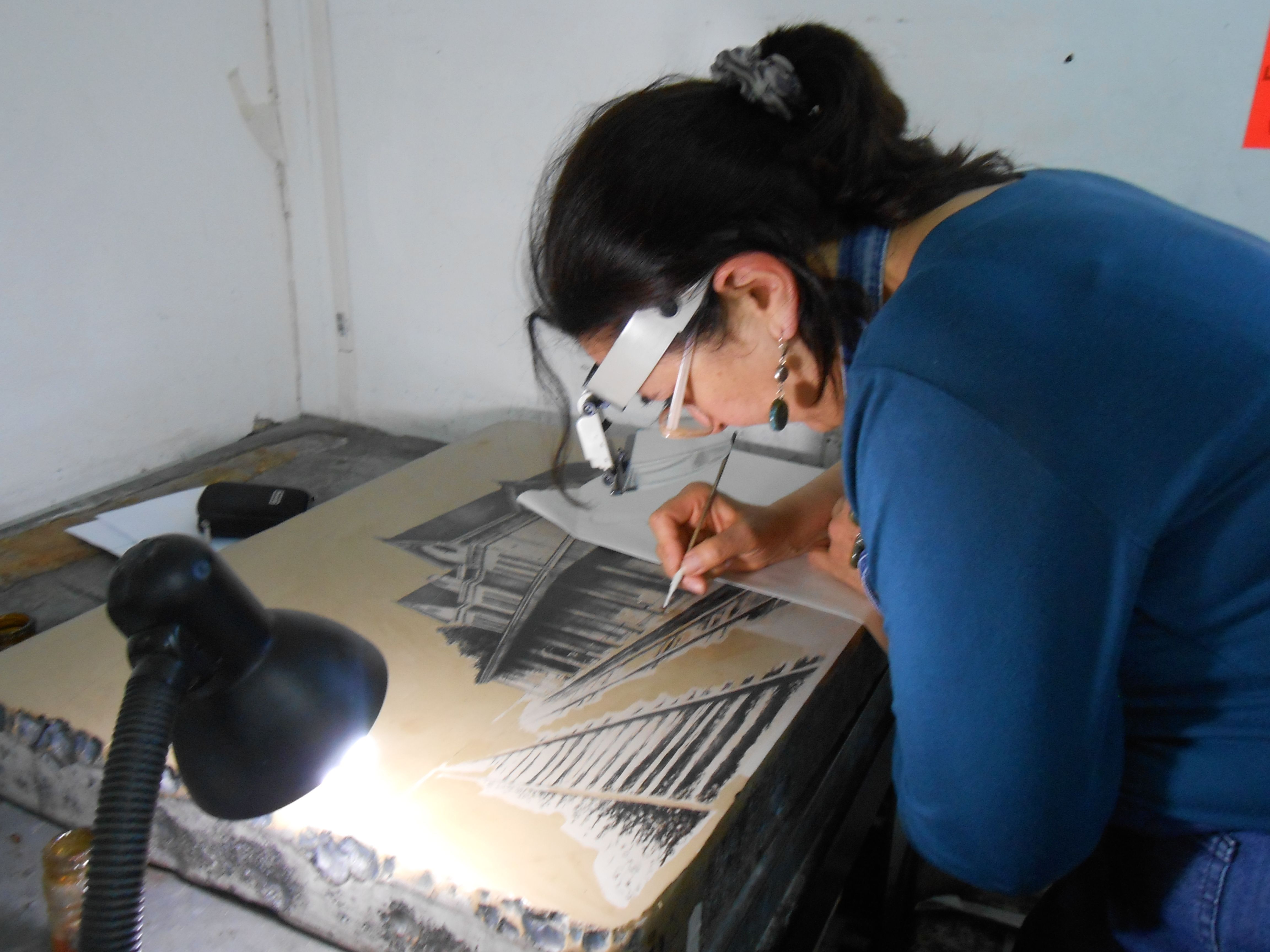 LUCIA TORRES - Proceso de impresión de la pieza «Migrante 102 - Estación Puerto Deseado»