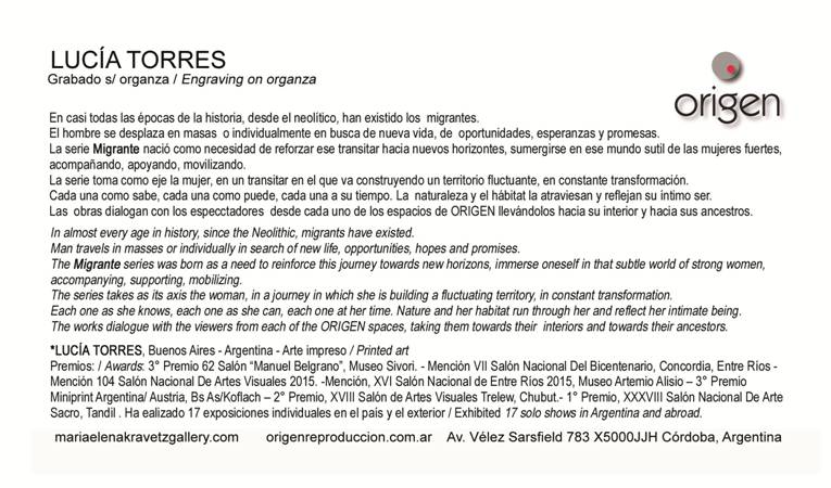 LUCIA TORRES - Instalación «MIGRANTE» en María Elena Kravetz Gallery, Córdoba