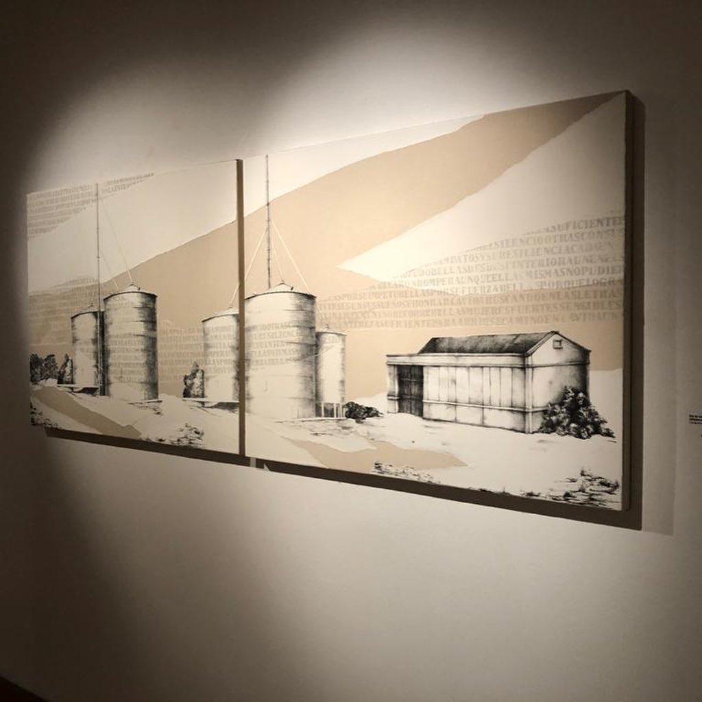 LUCIA TORRES - de la Serie «MIGRANTE» Díptico - Litografía, marouflage - 200x80cm - Año 2019 «XV Salón de Artes Visuales» Junín 2019, MACA - Museo de Arte Contemporáneo Argentino