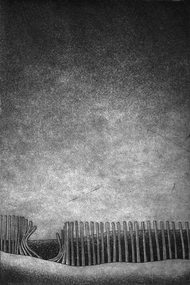 LUCIA TORRES «BUSCANDO ESA CASA» VIII - Aguafuerte 37x27,5cm - Año 1984 «PREMIO RECOMENDACIÓN, Grabado. Concurso ´Coca Cola en las Artes y las Ciencias´»