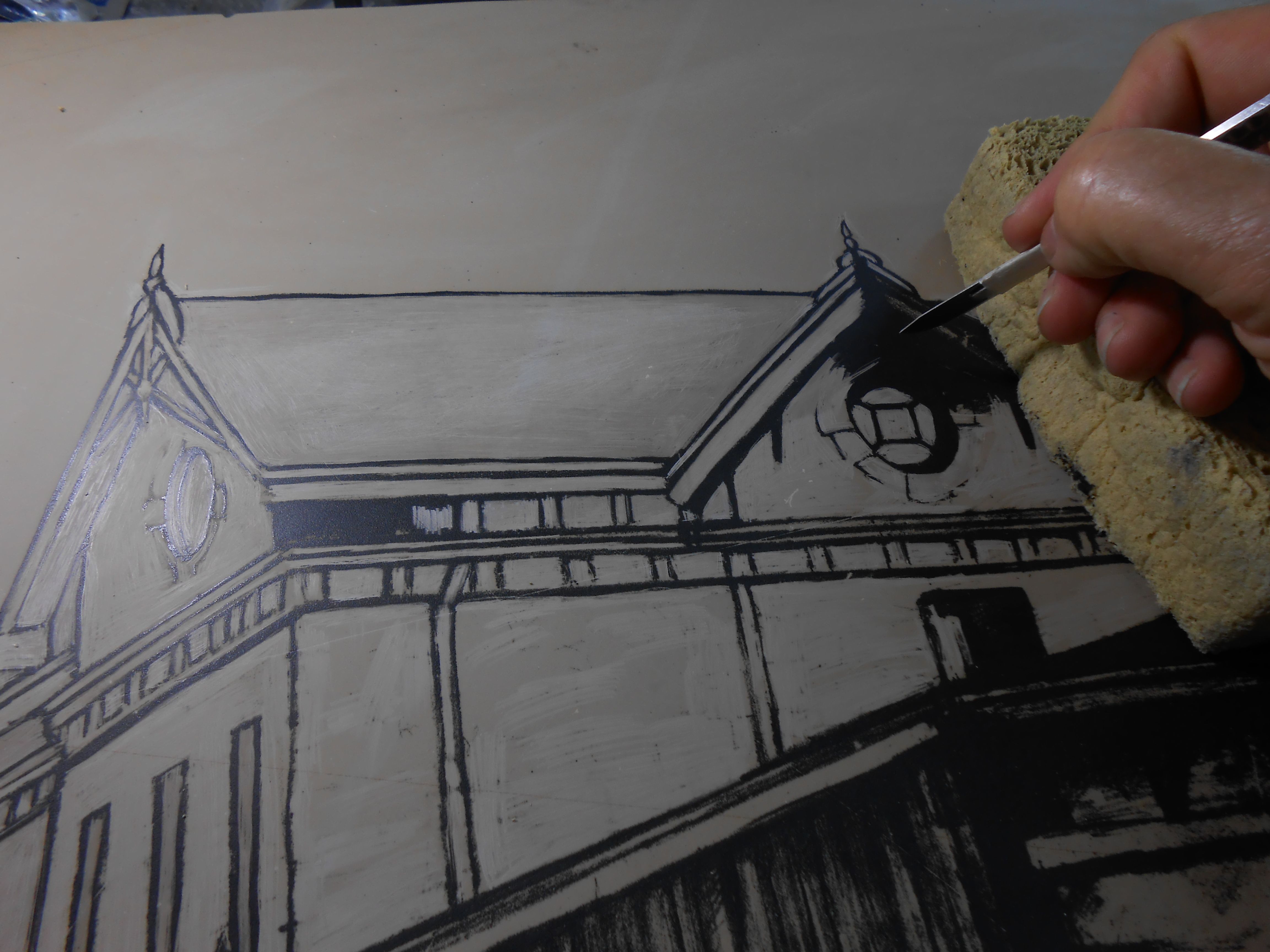 LUCIA TORRES - Proceso de impresión de la pieza «Migrante 102 - Estación Puerto Deseado»