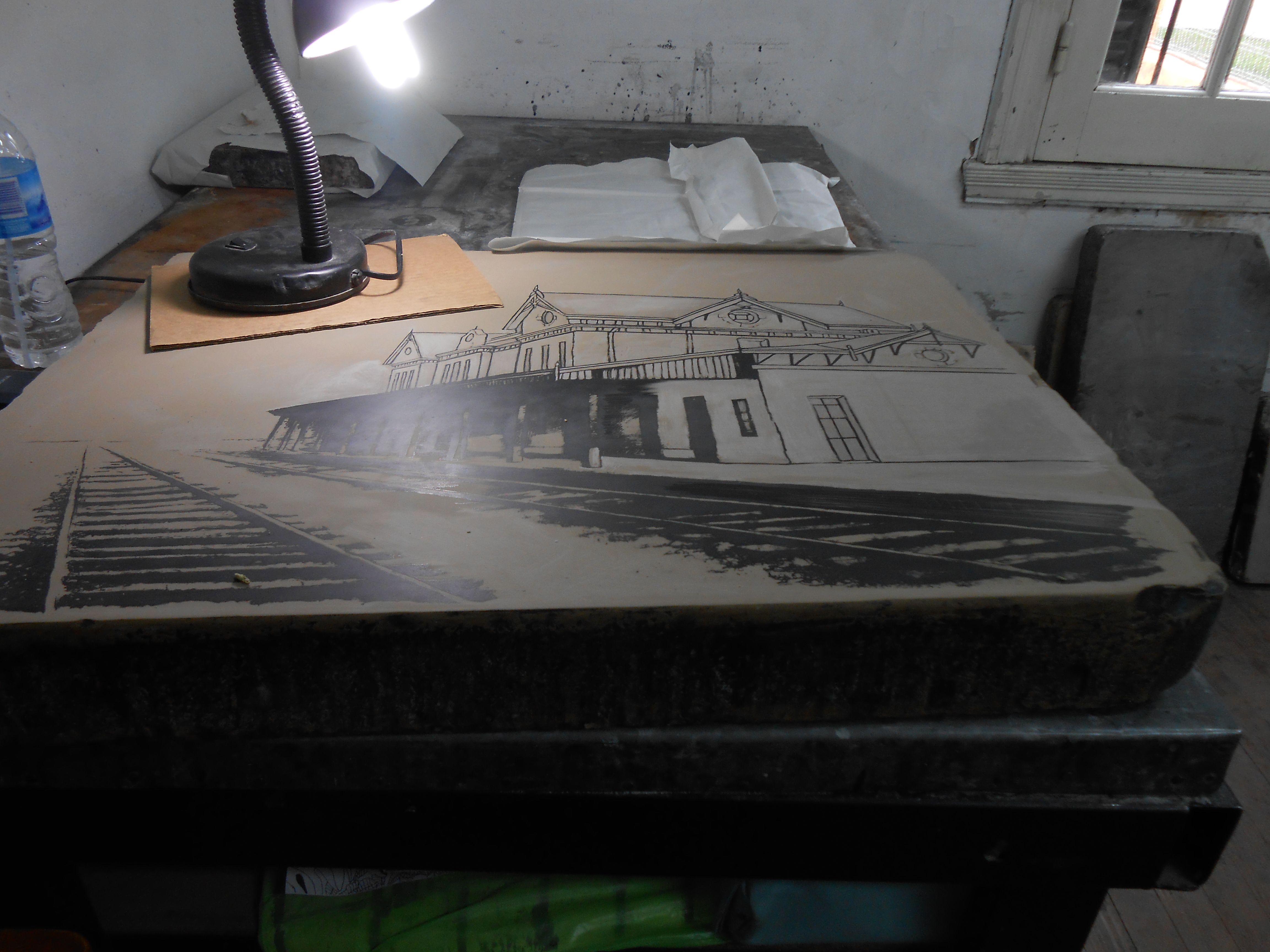 LUCIA TORRES - Proceso de impresión de la pieza «Migrante 102 - Estación Puerto Deseado»