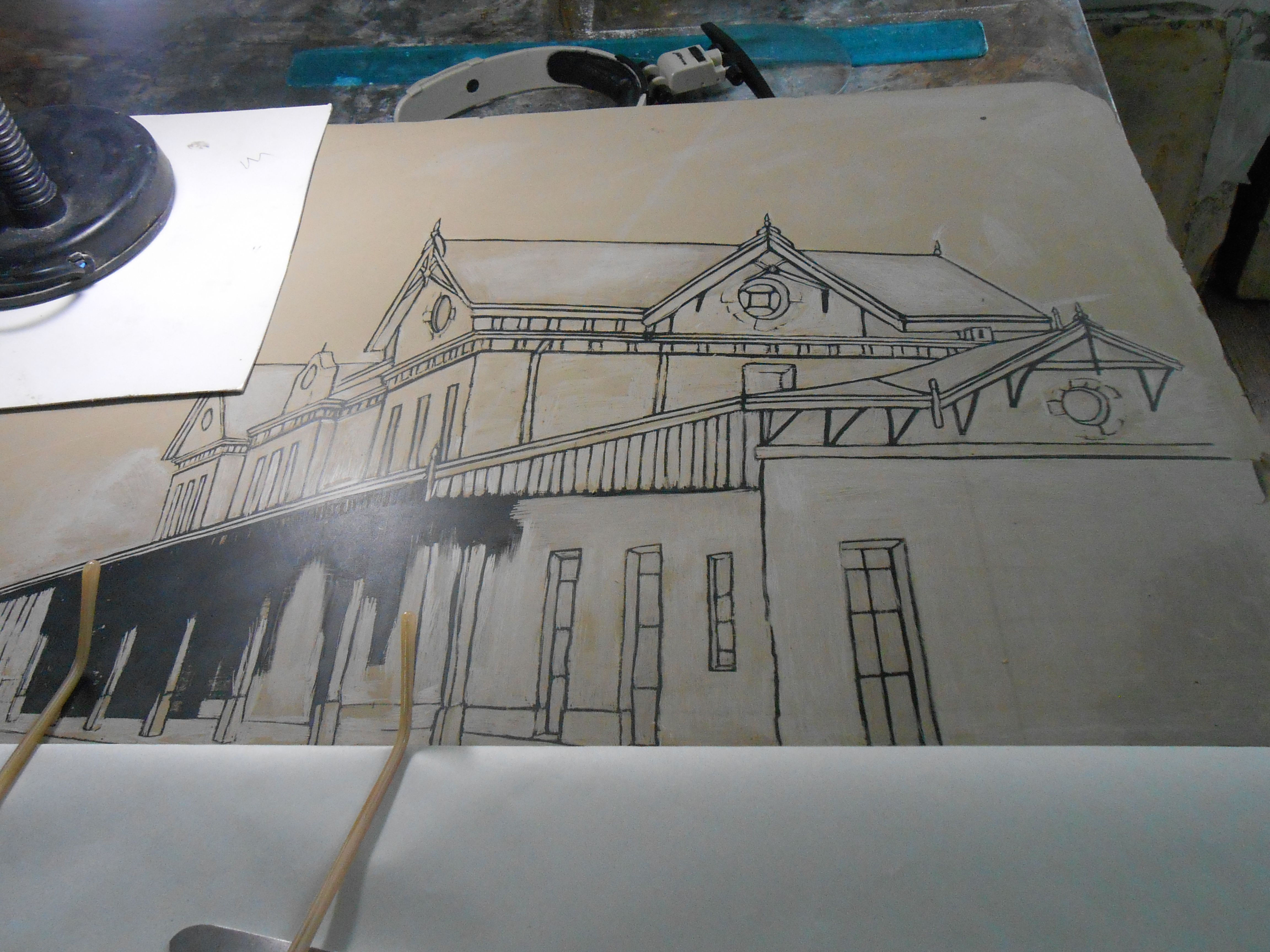 LUCIA TORRES - Proceso de impresión de la pieza «Migrante 102 - Estación Puerto Deseado»