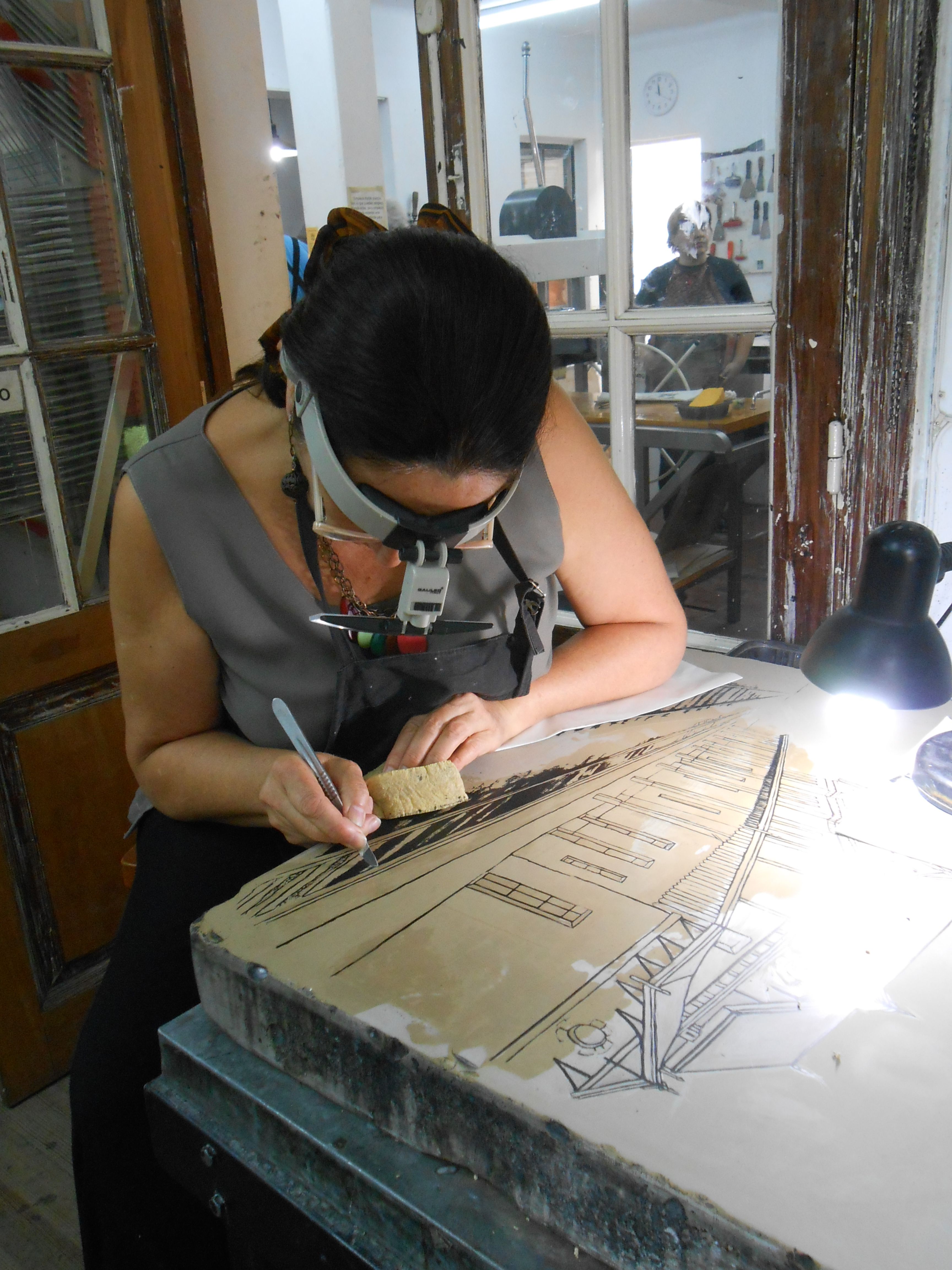 LUCIA TORRES - Proceso de impresión de la pieza «Migrante 102 - Estación Puerto Deseado»