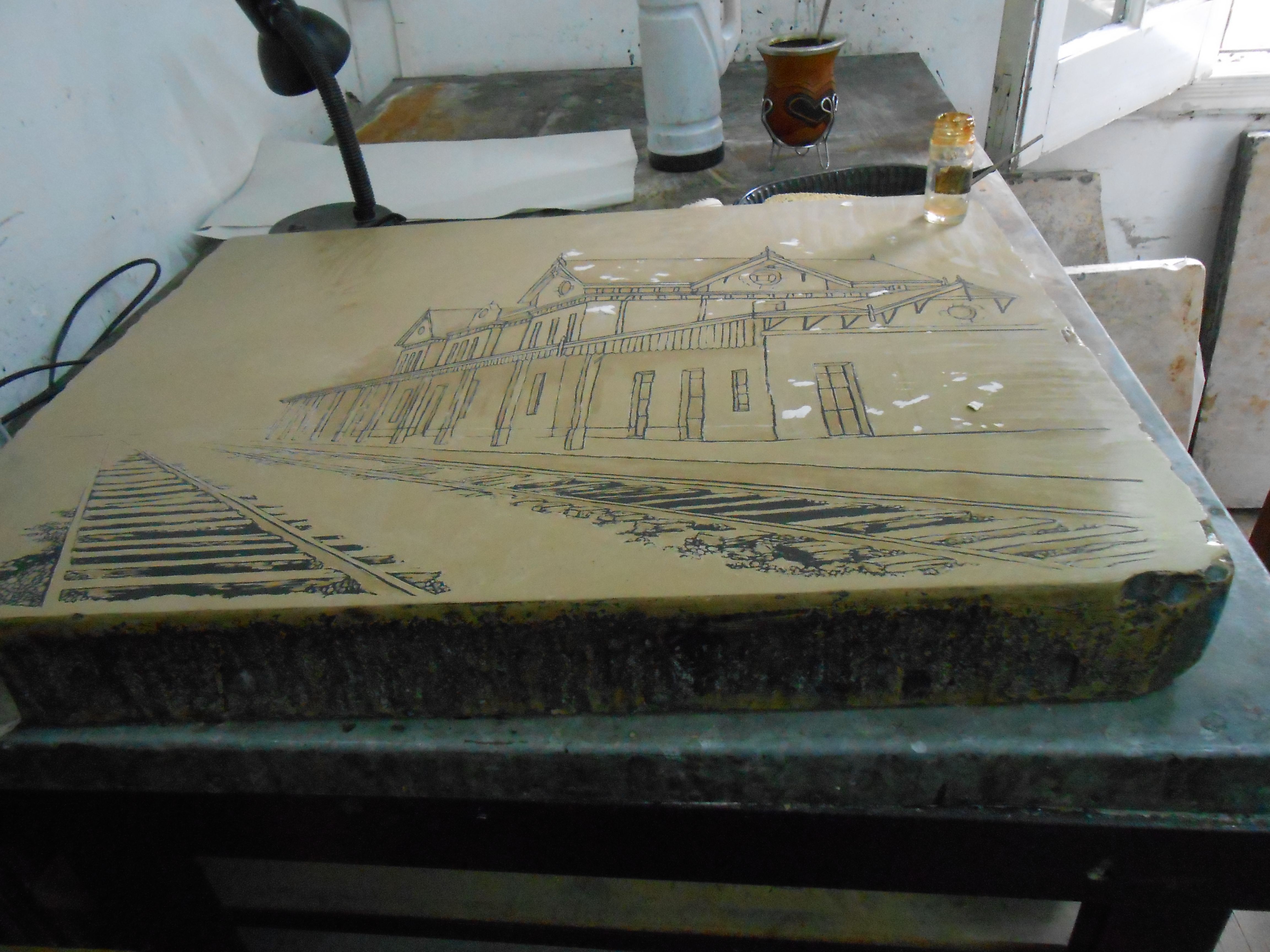 LUCIA TORRES - Proceso de impresión de la pieza «Migrante 102 - Estación Puerto Deseado»