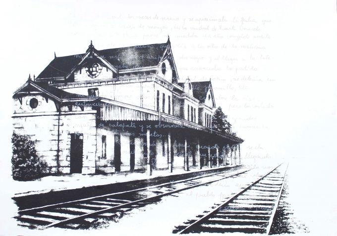 LUCÍA TORRES «MIGRANTE» 102 Estación Puerto Deseado - Litografía - 80x100cm - Año 2014 «MENCIÓN 104° SALÓN NACIONAL»