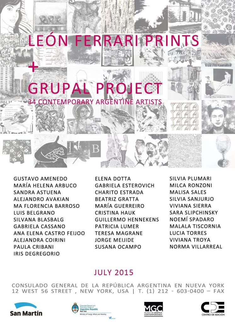 «León Ferrari Prints + Grupal Project» 34 CONTEMPORARY ARGENTINE ARTISTS en el Consulado Argentino en New York