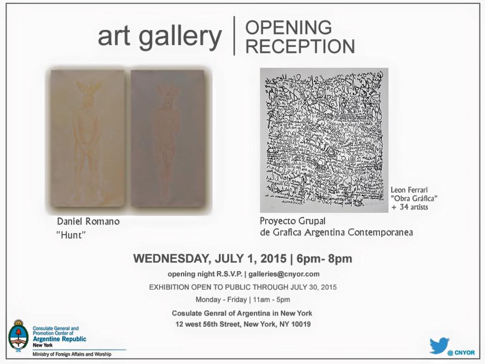 «León Ferrari Prints + Grupal Project» 34 CONTEMPORARY ARGENTINE ARTISTS en el Consulado Argentino en New York