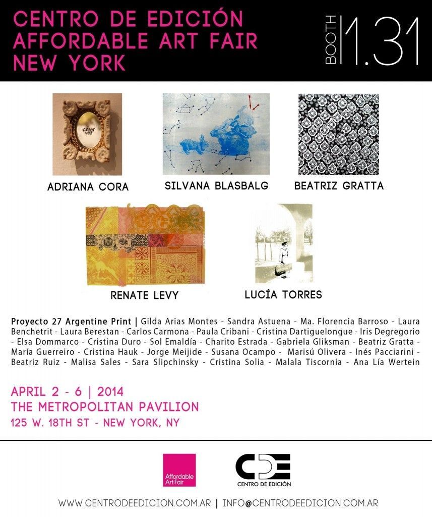 «Affordable Art Fair New York 2014» CDE Centro de Edición - Proyecto 27 Argentine Print