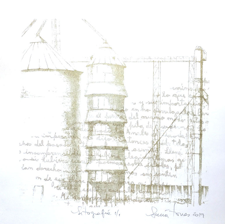 LUCIA TORRES «Serie Vida 18» Litografía 30x30cm - Año 2019 «GRAVURE CONTEMPORAINE INTERNATIONALE / GRABADO INTERNACIONAL CONTEMPORÁNEO», Centro de Edición CDE, París - Francia