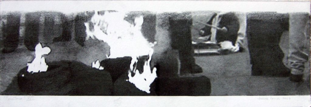 LUCIA TORRES con «Territorio XVI» Transfer de 19x56cm - Año 2007 en RE[conocer]NOS «EXPOSICIÓN INTERNACIONAL DEL GRÁFICA CONTEMPORÁNEA - DIÁLOGOS E INTERPRETACIONES» en Museo de Arte de Caldas, Colombia