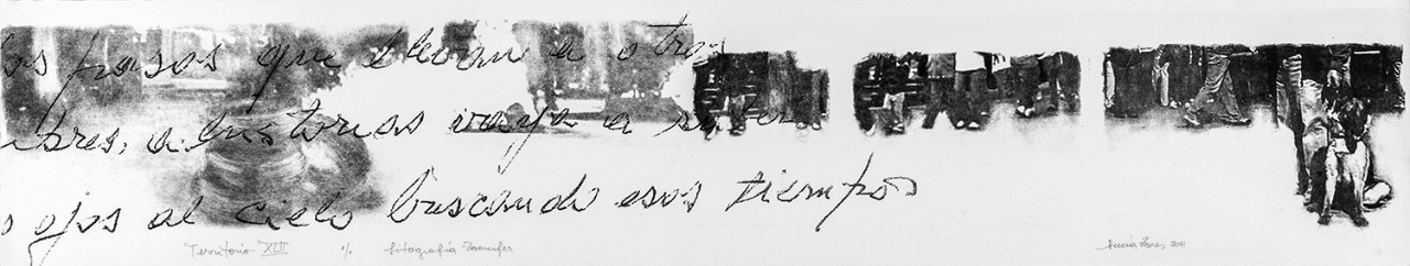 LUCIA TORRES «TERRITORIO» XLII – Litografía Transfer 19x100cm – Año 2011